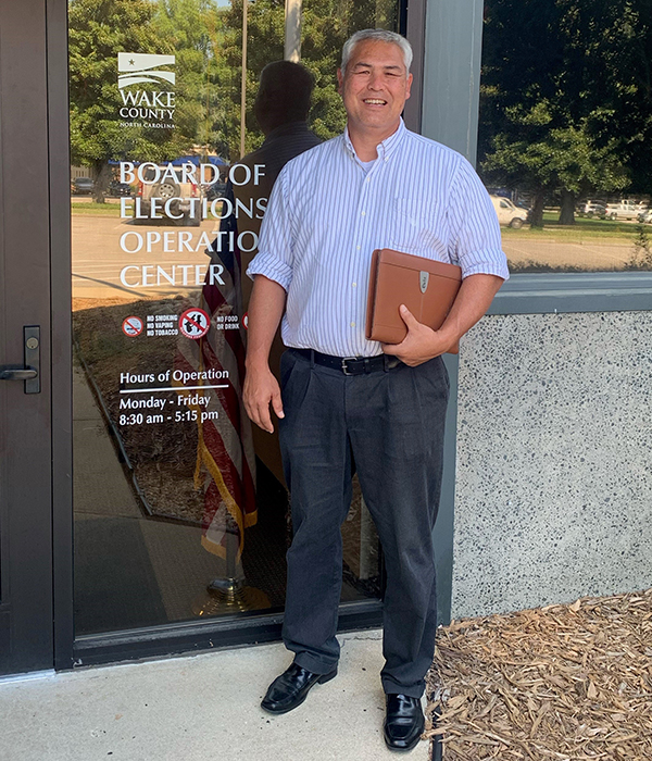 James at the Wake County Board of Elections